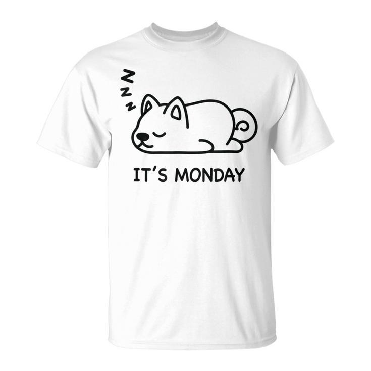 Monday Funny Sleeping Dog Corgi I Hate Monday  Unisex T-Shirt