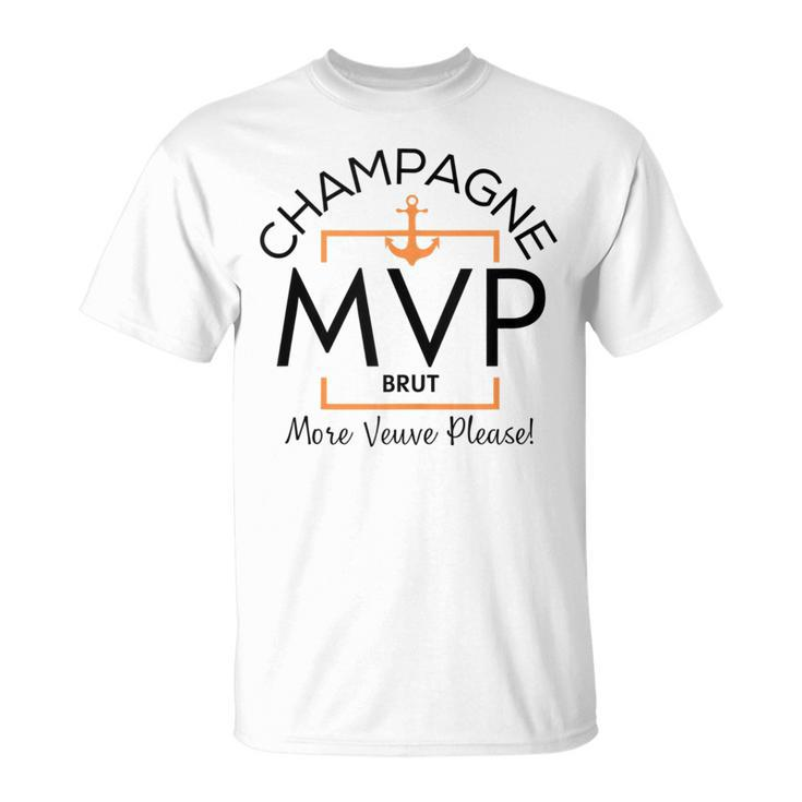 Mvp More Veuve Please Veuve Party Champagne Label Inspired T-Shirt