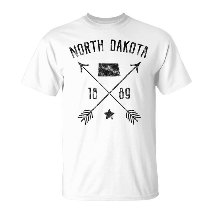 North Dakota Classic Vintage Distressed Cross Graphic T-shirt