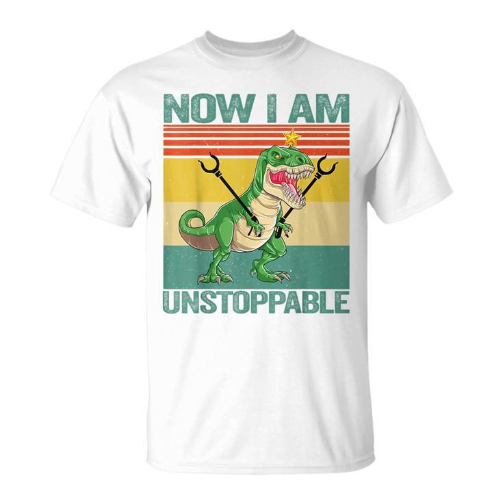 Now I Am Unstoppable T-Rex Funny Dinosaur Retro Vintage Gift  Unisex T-Shirt