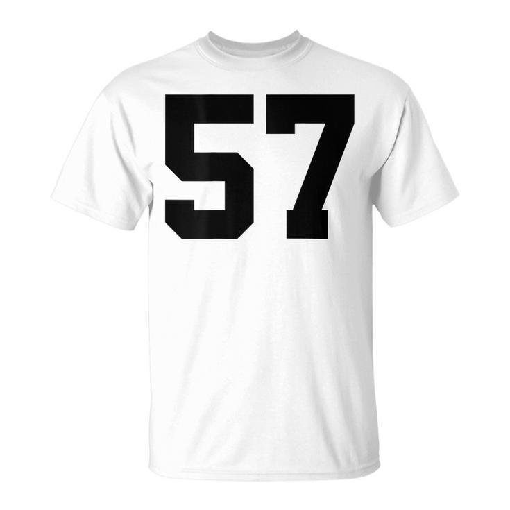 Number 57 Print On Back Only Cotton Team Jersey  Unisex T-Shirt