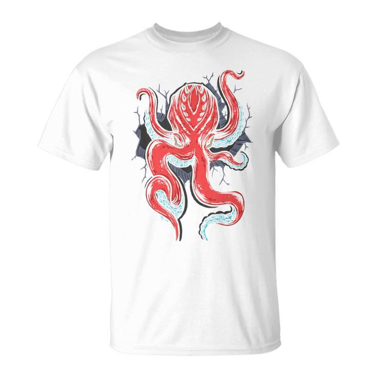 Octopus  Sea Monster Ocean Creatures Scary Squid Kraken  Unisex T-Shirt