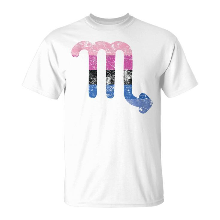 Omnisexual Scorpio Zodiac Sign Vintage Omnisexual Pride Flag  Unisex T-Shirt