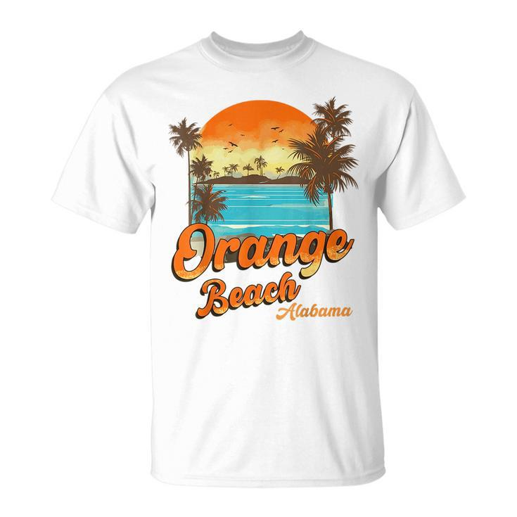 Orange Beach Alabama Summer Vacation Sunset Palm Trees  Orange Funny Gifts Unisex T-Shirt