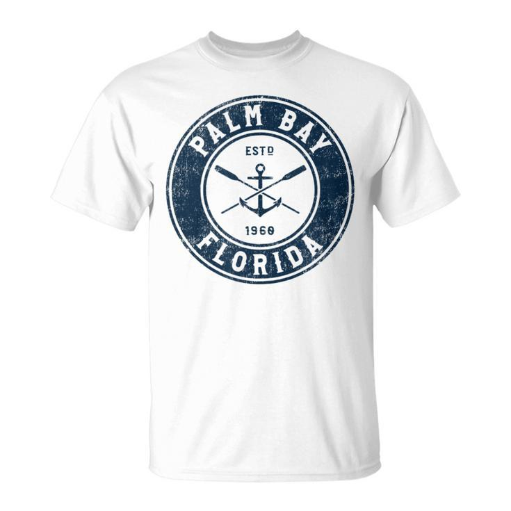 Palm Bay Florida Fl Vintage Boat Anchor & Oars  Unisex T-Shirt