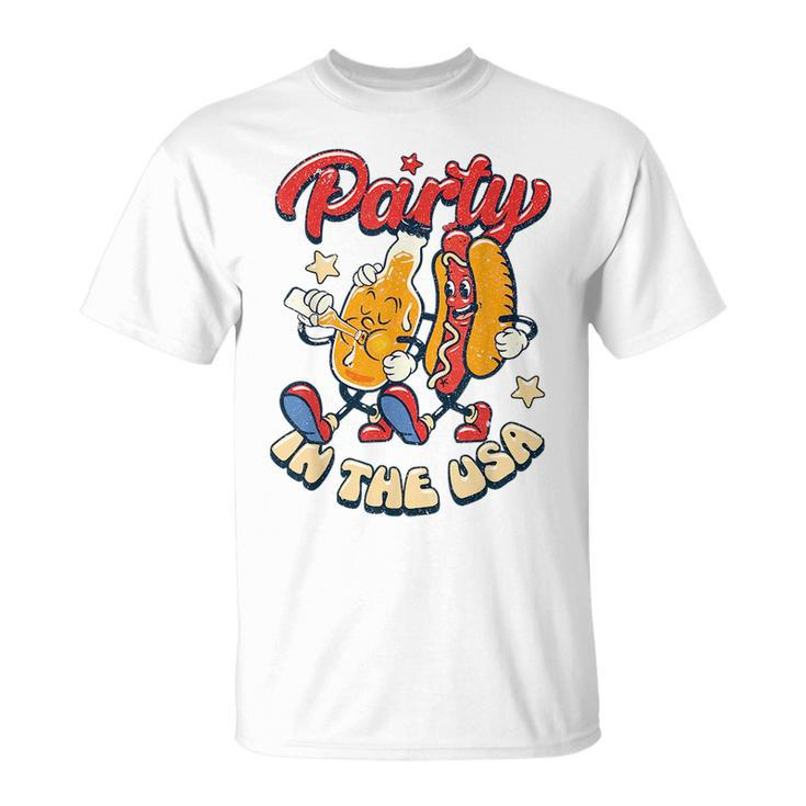 Party In The Usa 4Th Of July Independence Day Usa Groovy  Unisex T-Shirt