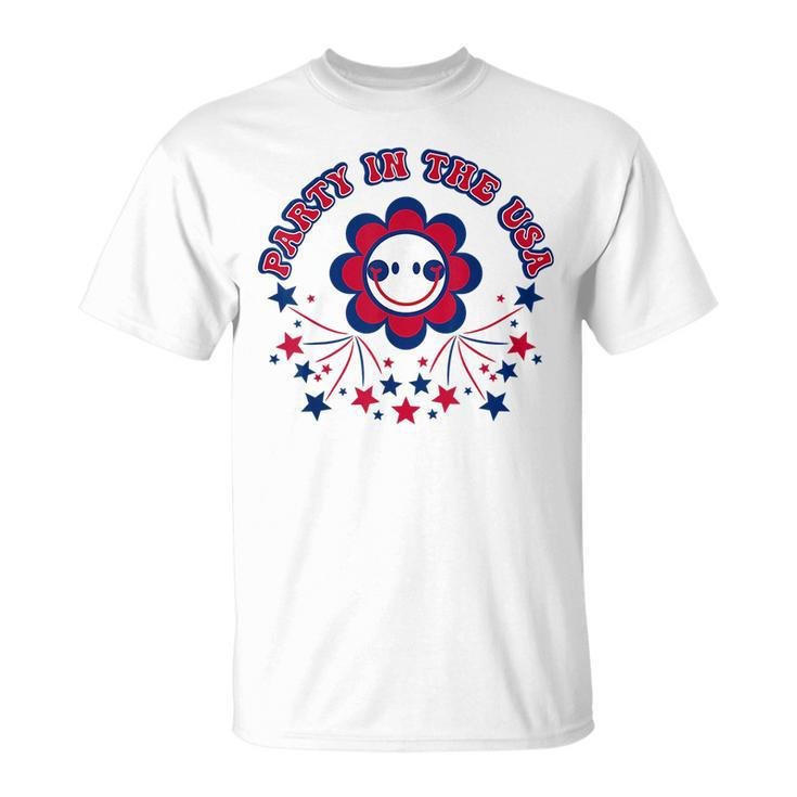 Party In The Usa Groovy Design 4Th Of July Usa Funny Gifts Unisex T-Shirt