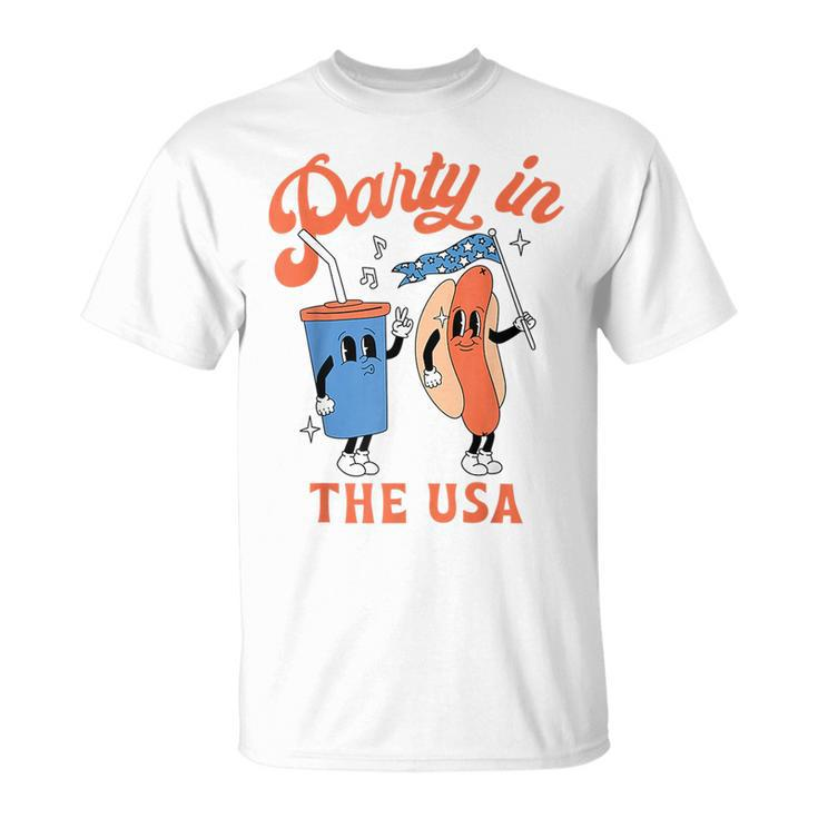Party In The Usa Hot Dog Love Usa 4Th Of July T-shirt