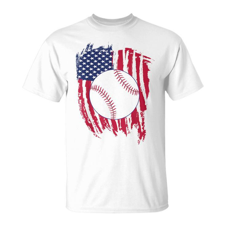Patriotic Baseball 4Th Of July Men Usa American Flag Boys Patriotic Funny Gifts Unisex T-Shirt