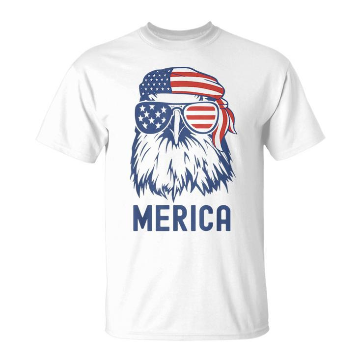 Patriotic Eagle Merica 4Th Of July Sunglasses American Flag  Unisex T-Shirt