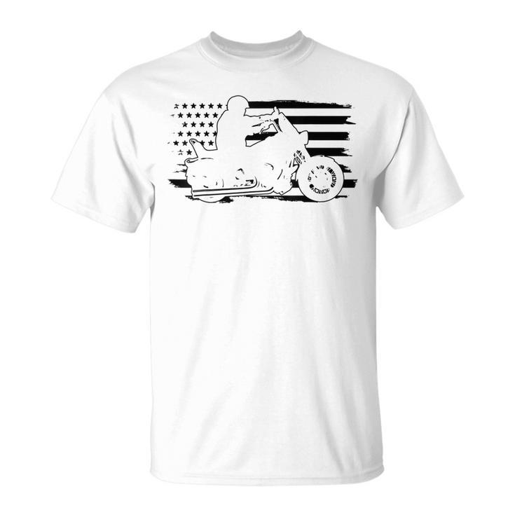 Patriotic Motorcycle Vintage American Us Flag Biker Unisex T-Shirt