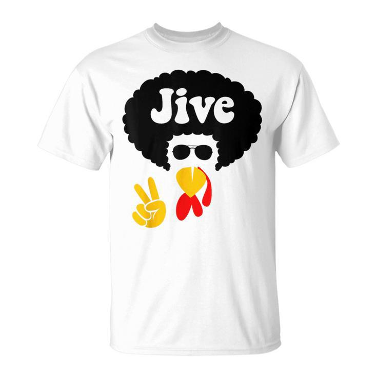 Peace Thanksgiving Sign Jive Turkey Face T-Shirt
