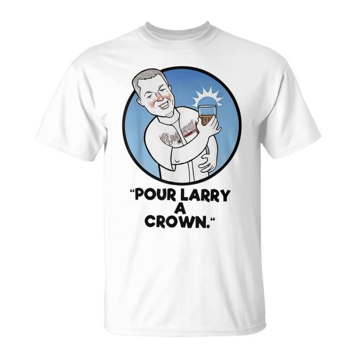 Pour Larry A Crown Home Run Baseball Fan Sports Lover T-Shirt