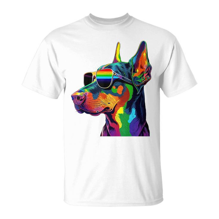 Pride Lesbian Gay Lgbt Doberman Pinscher Dog  Unisex T-Shirt