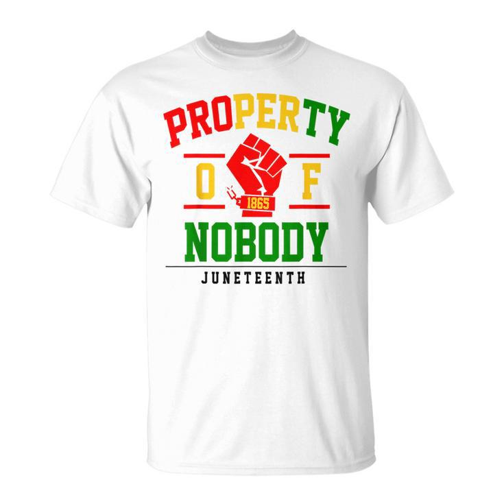 Property Nobody Black Freedom Junenth 1865 African Fist  Unisex T-Shirt