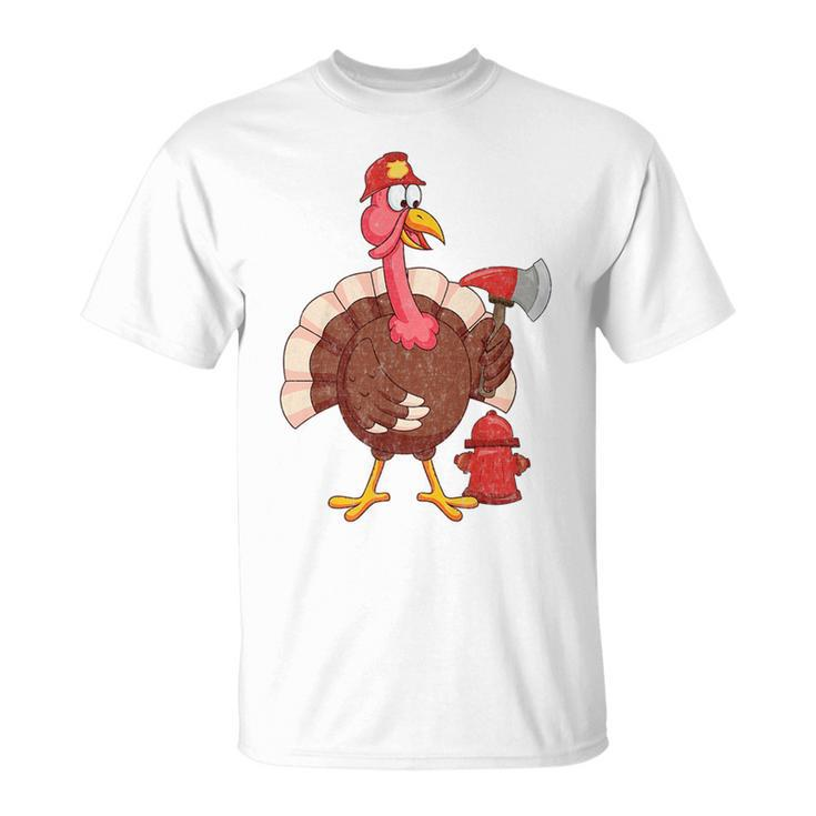 Proud Firefighter Turkey - Funny Fireman Thanksgiving  Unisex T-Shirt