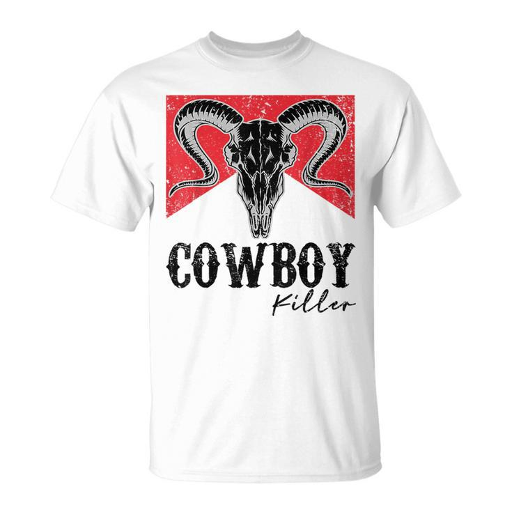 Punchy Cowboy Killer Bull Horn Vintage Western Cowgirl Rodeo  Rodeo Funny Gifts Unisex T-Shirt