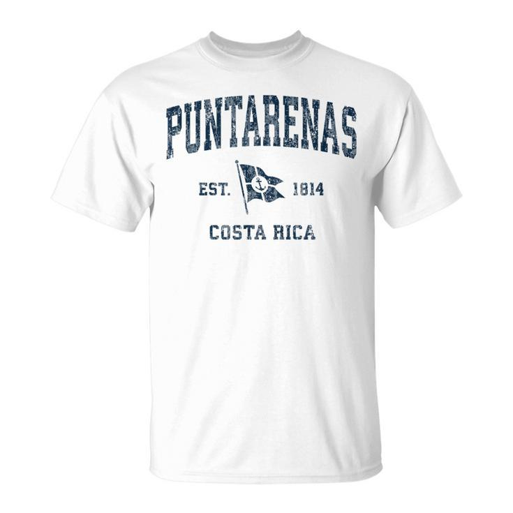 Puntarenas Vintage Sports Navy Boat Anchor Flag  Unisex T-Shirt