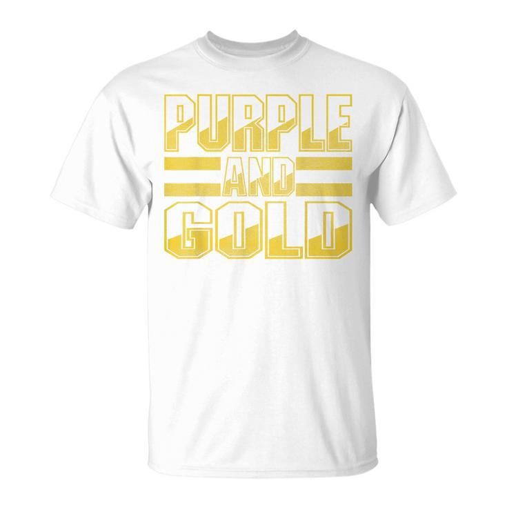 Purple & Gold Game Day Group For High School Football T-Shirt