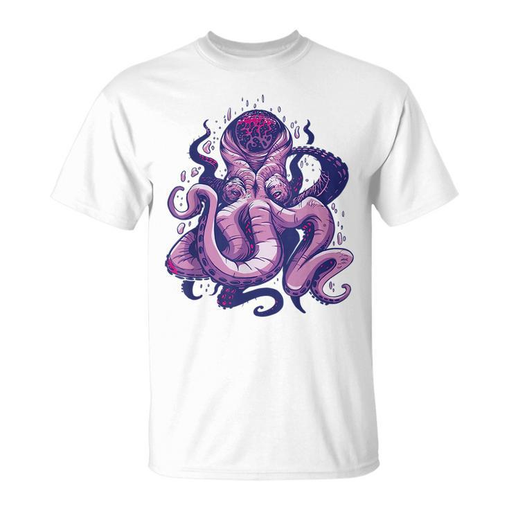 Purple Kraken Sea Ocean Monster Cool Scary Creature  Unisex T-Shirt
