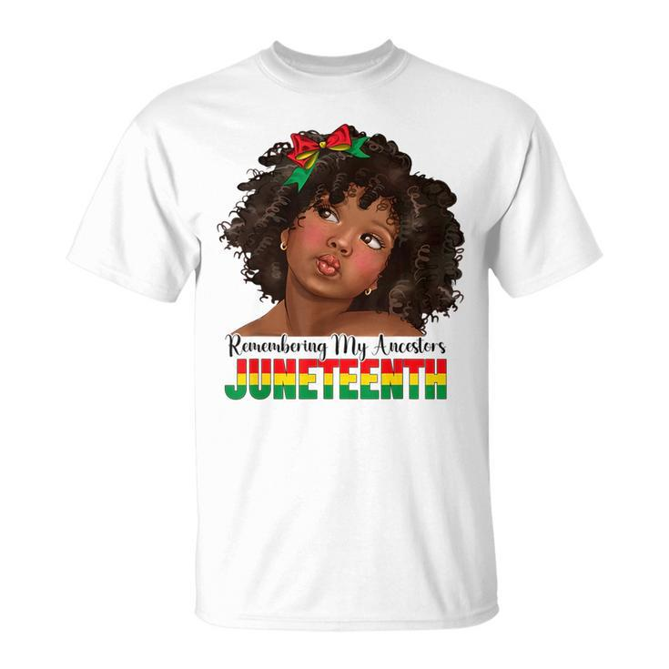 Remembering My Ancestors Junenth Girl Afro Black Kids Unisex T-Shirt