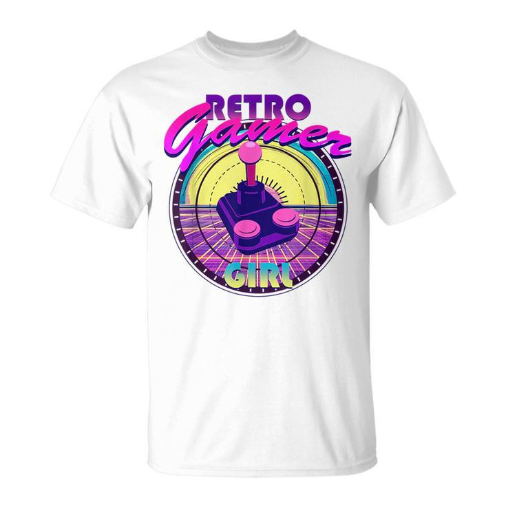 Retro Gamer 80S Vibes Girl Joystick Analog Video Games  80S Vintage Designs Funny Gifts Unisex T-Shirt