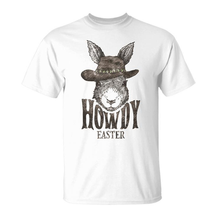 Retro Howdy Easter Bunny Cowboy Western Country Cowgirl Unisex T-Shirt