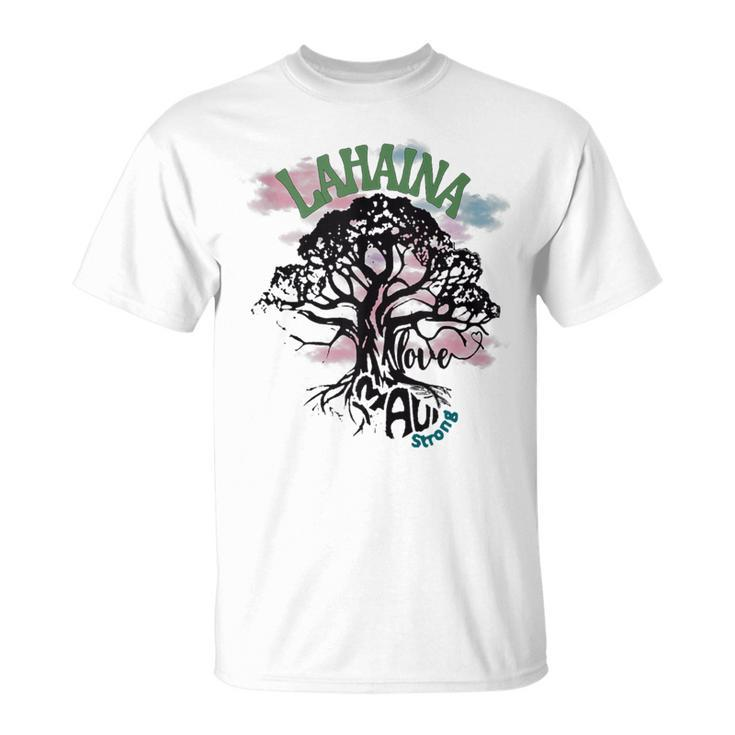 Retro Lahaina Strong Love Maui Support Hawaii Trees T-Shirt
