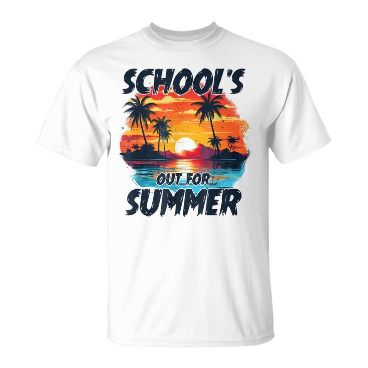 Retro Last Day Of Schools Out For Summer Teacher Boys Girls Unisex T-Shirt