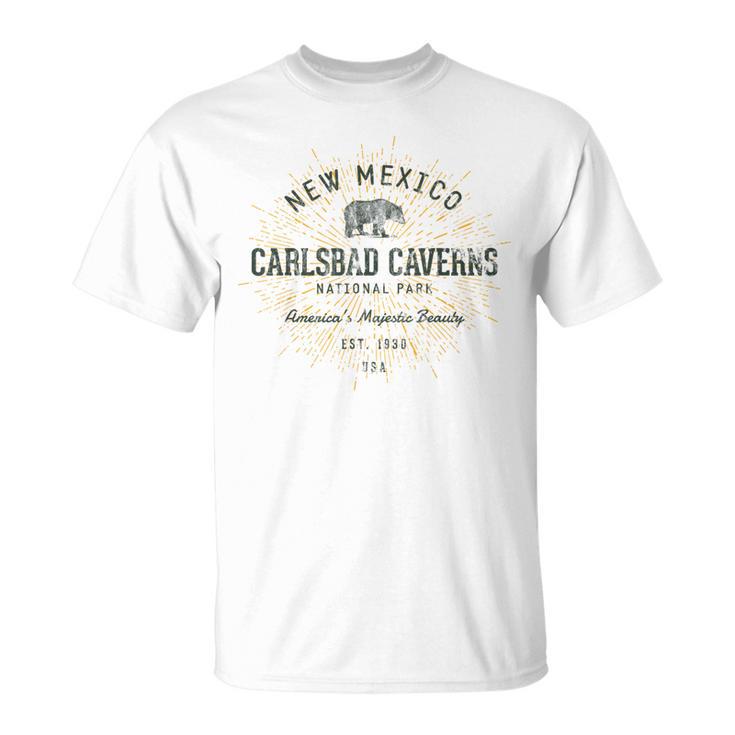 T-shirt Vintage Carlsbad Caverns – Homme – Taille L – Blanc – Coton – Occasion