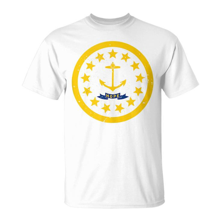 Rhode Island State Flag Emblem Roundel Rhode Island Pride  Unisex T-Shirt