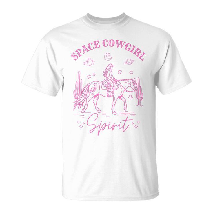 Rodeo Howdy Western Retro Cowboy Funny Cowgirl Space Cosmic Unisex T-Shirt