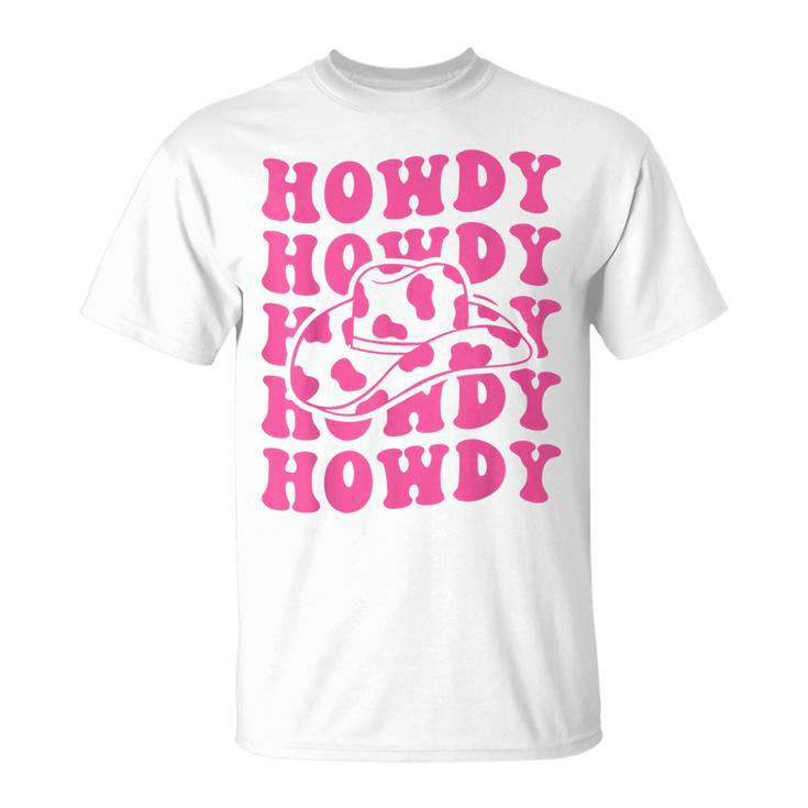 Rodeo White Howdy Western Retro Cowboy Hat Southern Cowgirl Unisex T-Shirt