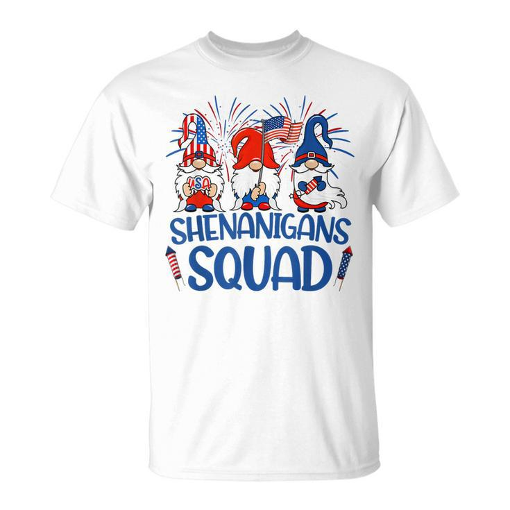 Shenanigans Squad 4Th Of July Gnomes Usa Gnomies American Unisex T-Shirt