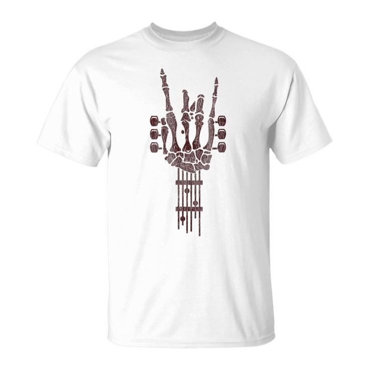 Skeleton Guitar Music Lover Rock And Roll Halloween T-Shirt