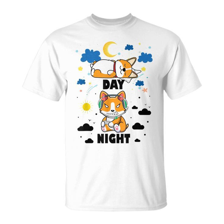 Sleep All Day Play Games All Night Dog Night Corgi Pc Gamer  Unisex T-Shirt