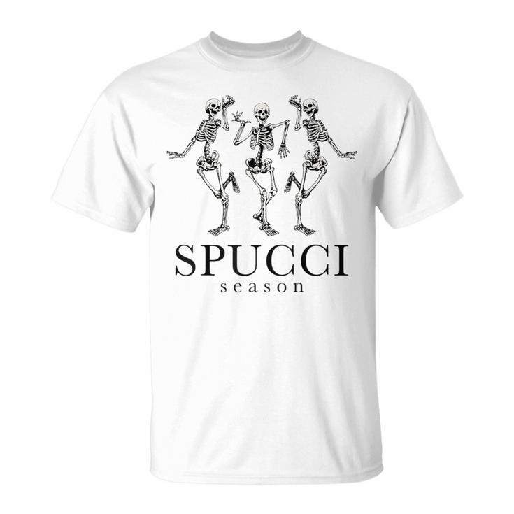 Spucci Season Spooky Season Skeleton Halloween T-Shirt