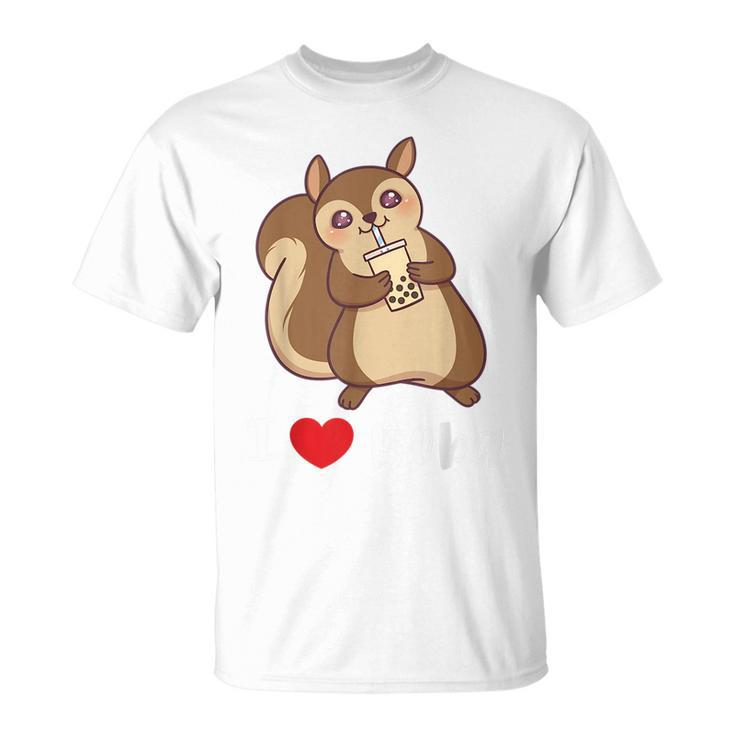 Squirrel I Love Boba Bubble Milk Tea Funny Gift Cute T  Unisex T-Shirt