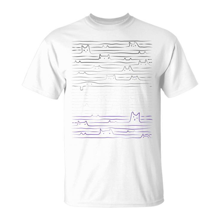 Subtle Asexual Pride Flag For Cat Lovers - Asexuality Ace  Unisex T-Shirt