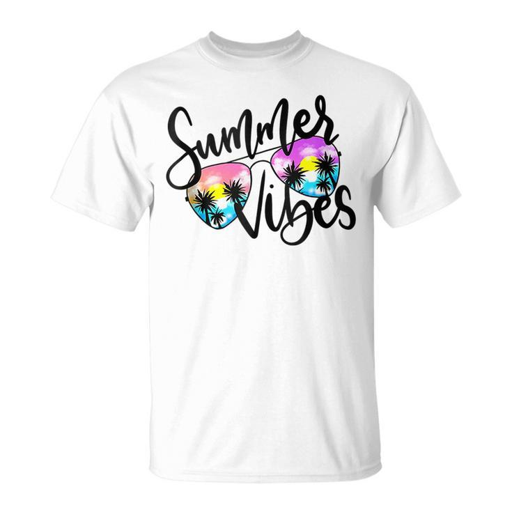 Summer Vibes Sunglasses Palm Tree Beach Sunshine Summer Trip  Unisex T-Shirt