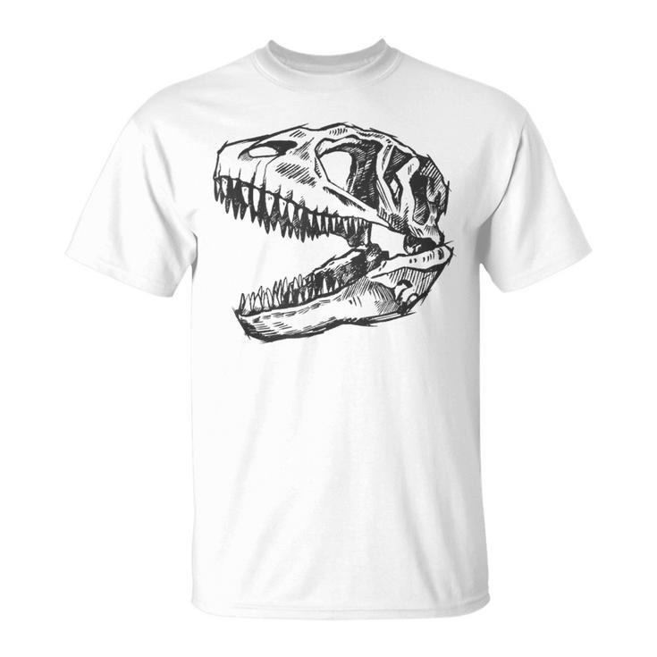 T-Rex Skull Skeleton Dino Bones Fossil Dinosaur  Unisex T-Shirt