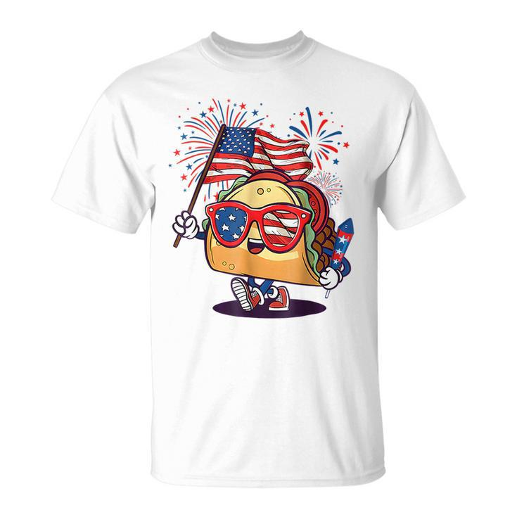Taco Sunglasses American Flag Usa Funny 4Th Of July Gifts Usa Funny Gifts Unisex T-Shirt
