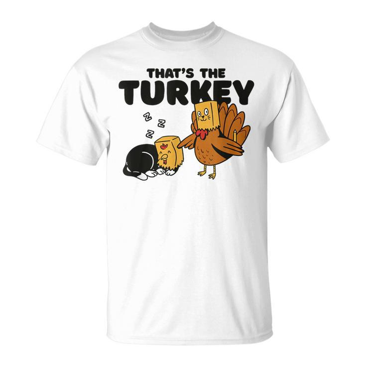 Thanksgiving Cat Fake Cat Thanksgiving Turkey T-Shirt