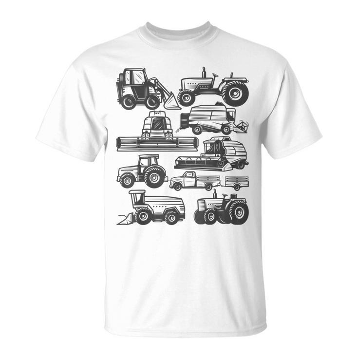Tractor Farmer Farming Trucks Farm Boys Toddlers Girls Kids Unisex T-Shirt
