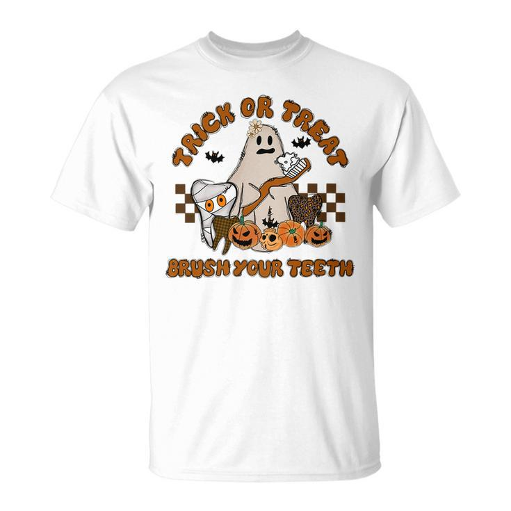 Trick Or Treat Brush Your Th Halloween Spooky Dentist   Unisex T-Shirt