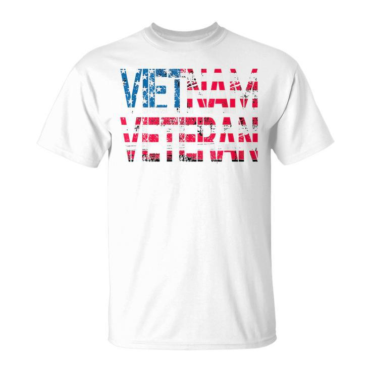 Vietnam Veteran Vintage Us Flag Vietnam Vets Gift  Unisex T-Shirt