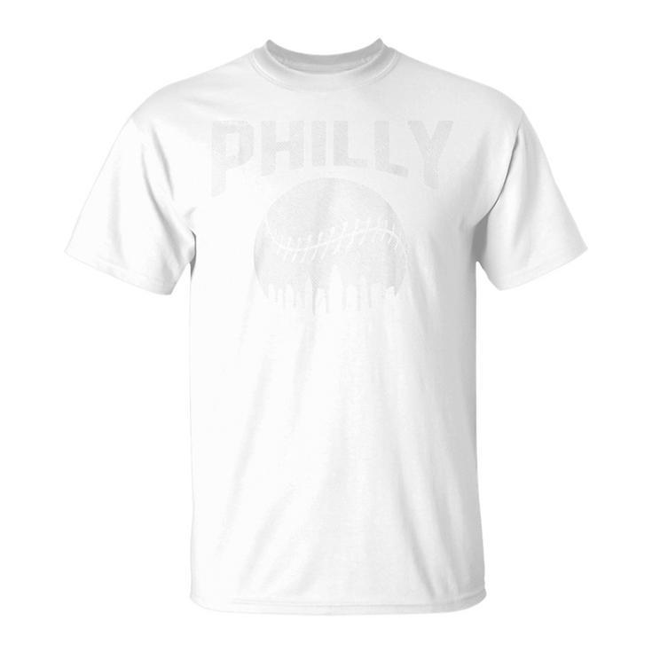 Vintage Distressed Philly Baseball Lovers Cityscape Skyline  Unisex T-Shirt