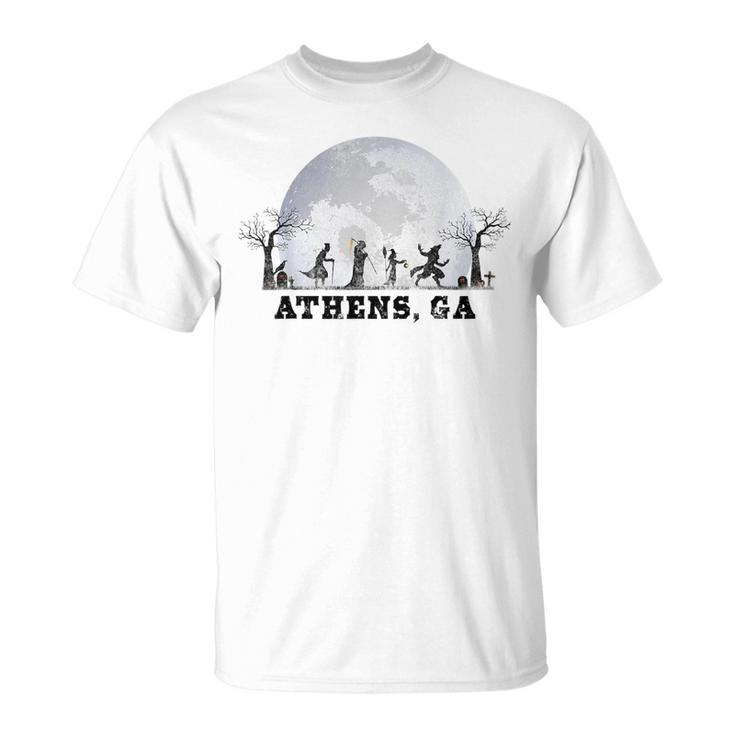 Vintage Halloween Full Moon In Athens Ga Retro Moon Funny Gifts Unisex T-Shirt