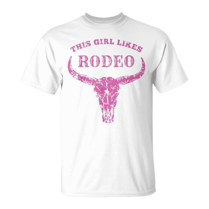Western Country This Girl Likes Rodeo Vintage Howdy Cowgirl Unisex T-Shirt