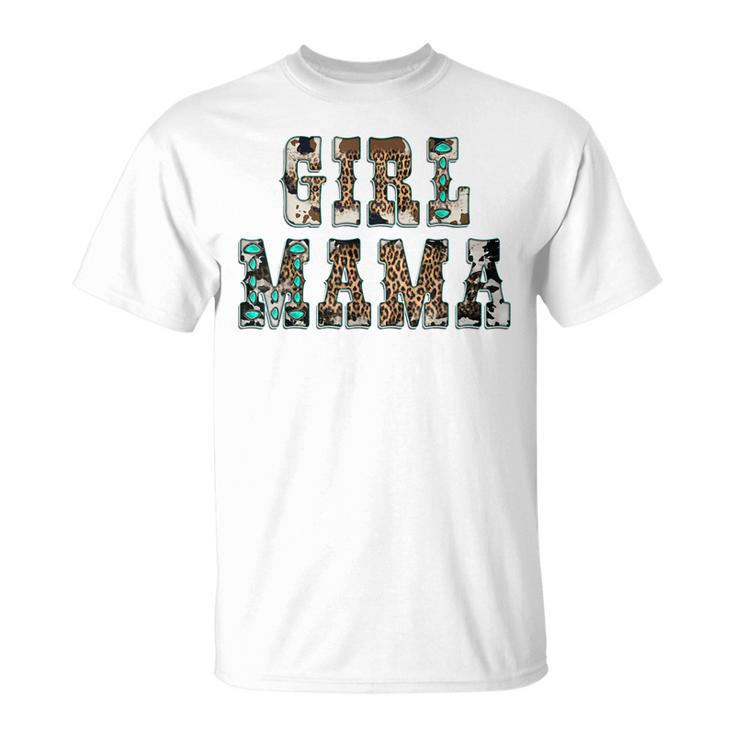 Western Texas Leopard Cowhide Girl Mama Cowgirl Rodeo Mom Unisex T-Shirt